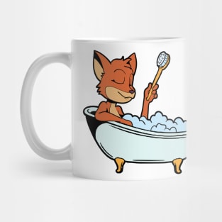 Fox takes bath in the bathtub Mug